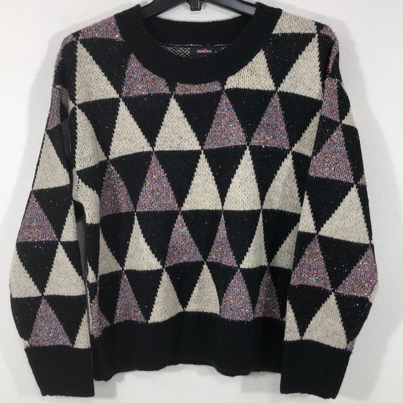 Women's Metallic Glitter Crew Neck Sweater Sz S, M - Picture 2 of 10